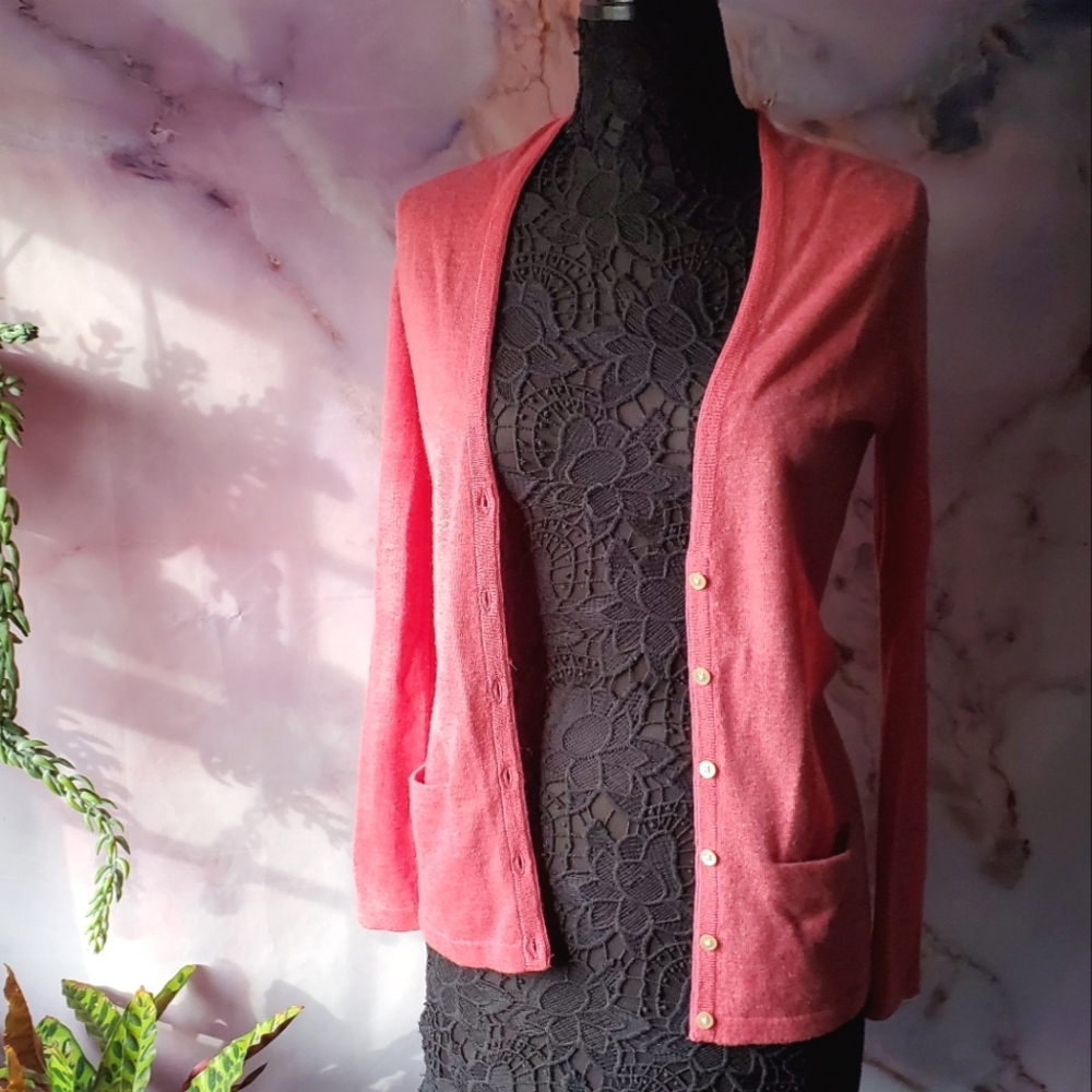 Mendocino Soft Pink Cashmere Cardigan